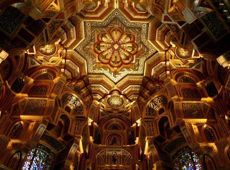 Arab Room, Cardiff, in the refurbished Victorian Gothic Revival mansion. 