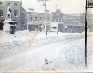 Market Square, Lisburn in the Snow 1963 'The Big Freeze'