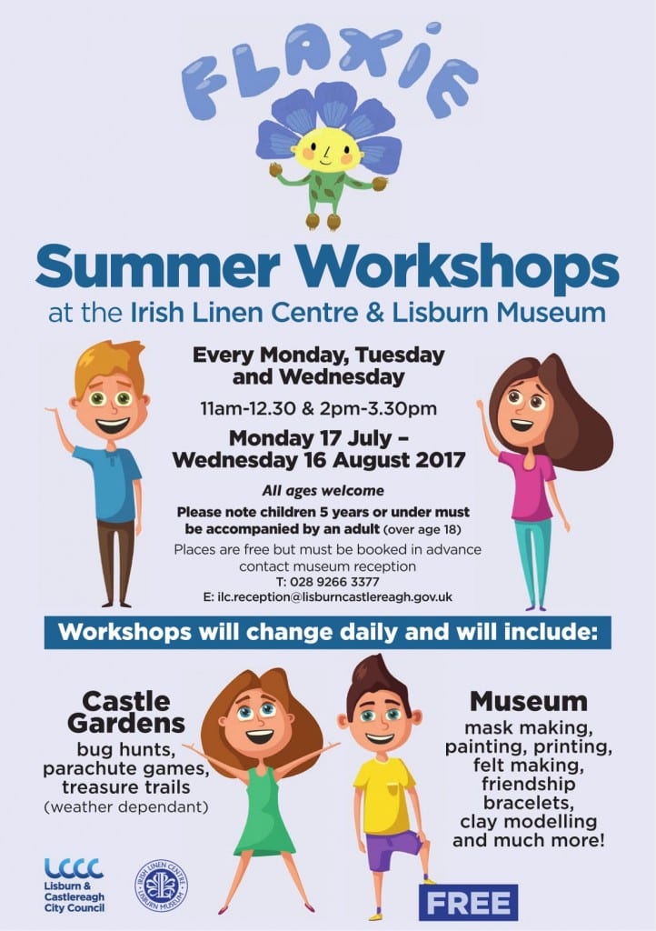 Free Flaxie Summer Workshop Lisburn Kids 2017
