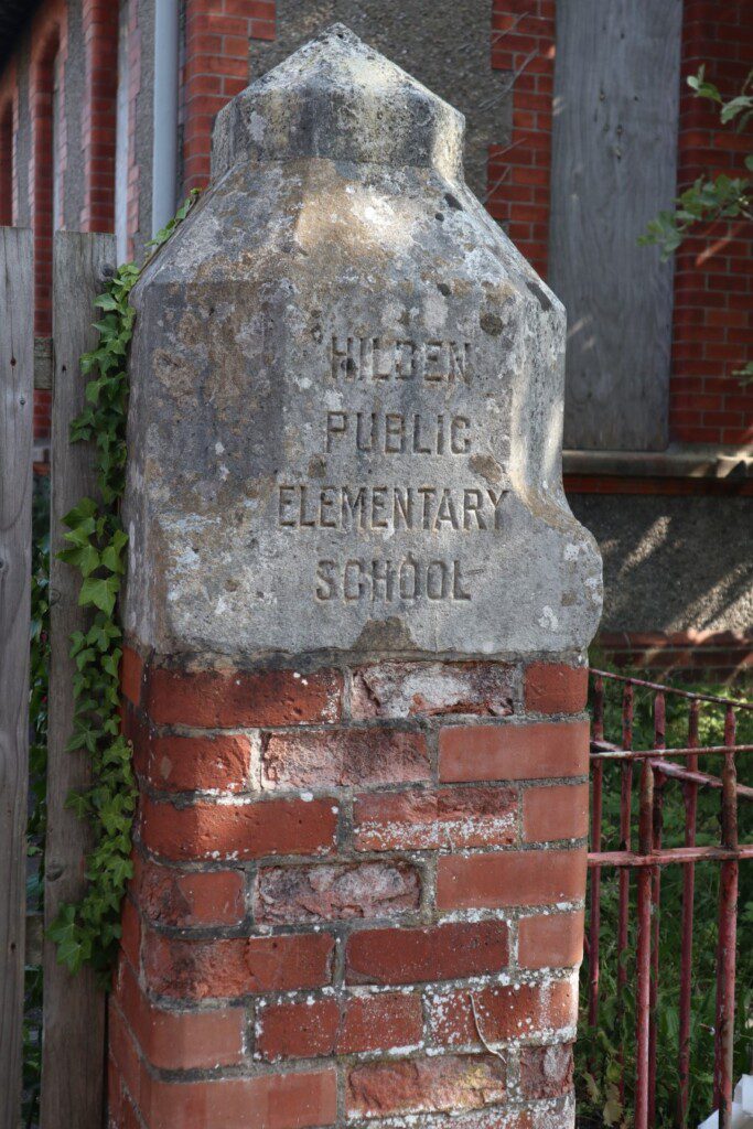 Hilden School Gatepost