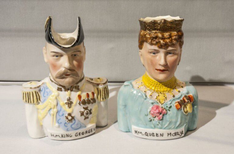 King George V and Queen Mary jugs Lisburn Museum