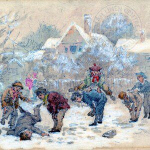 Boys Playing Leapfrog in the Snow - McCloy