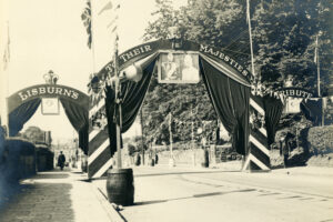 Hillsborough Rd 28 July 1937 Welcoming Arch to King George VI and Queen Elizabeth