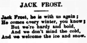 Jack Frost poem, first verse